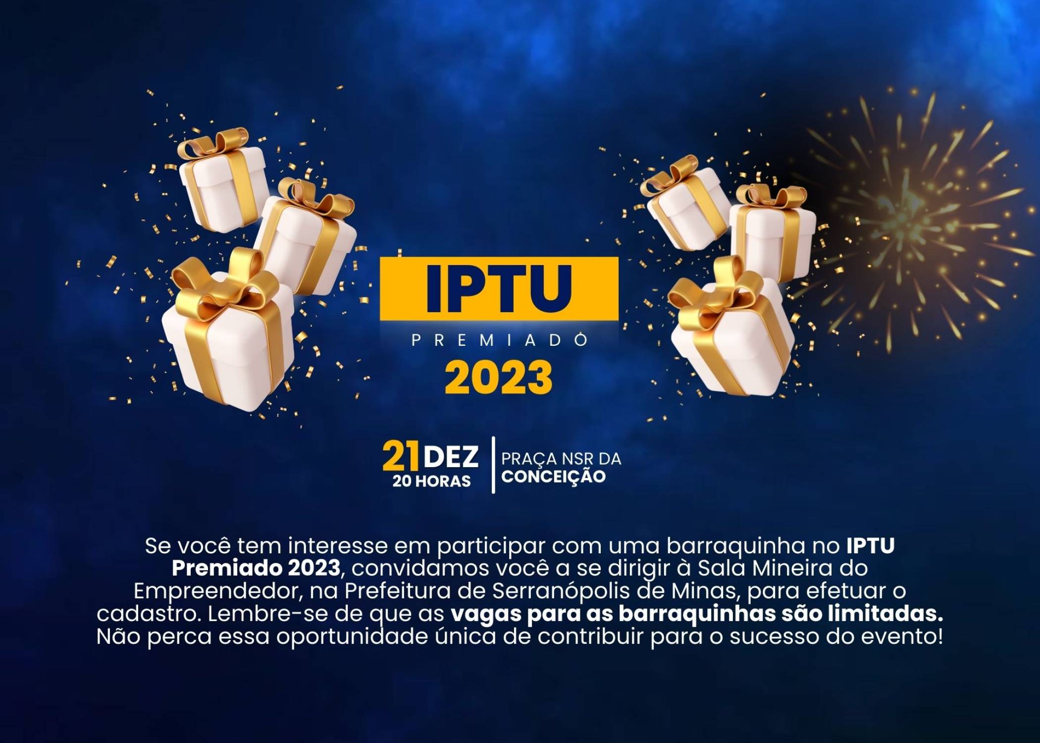 Cadastro de Barraquinhas - IPTU Premiado 2023